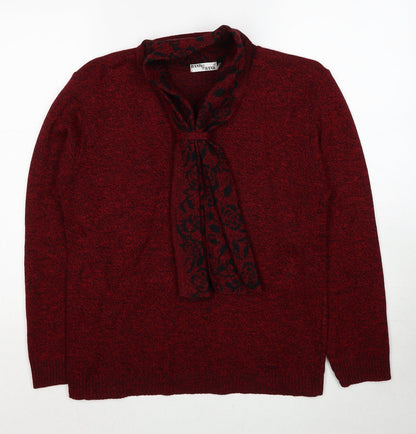 Womens UK Size M Hand To Hand Red Pullover Jumper