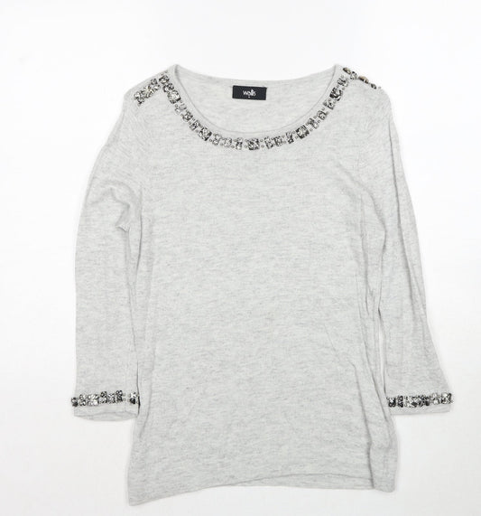 Womens UK Size S Wallis Grey Pullover Jumper