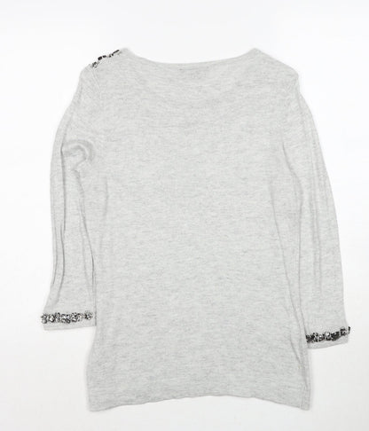 Womens UK Size S Wallis Grey Pullover Jumper