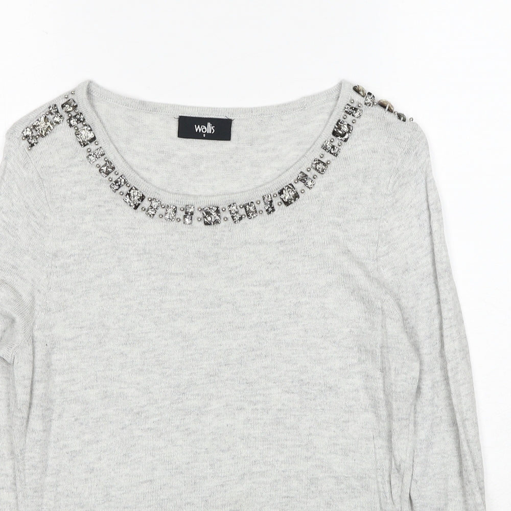 Womens UK Size S Wallis Grey Pullover Jumper