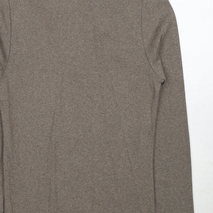 Belluna Womens Brown Collared Cotton Cardigan Jumper Size 4