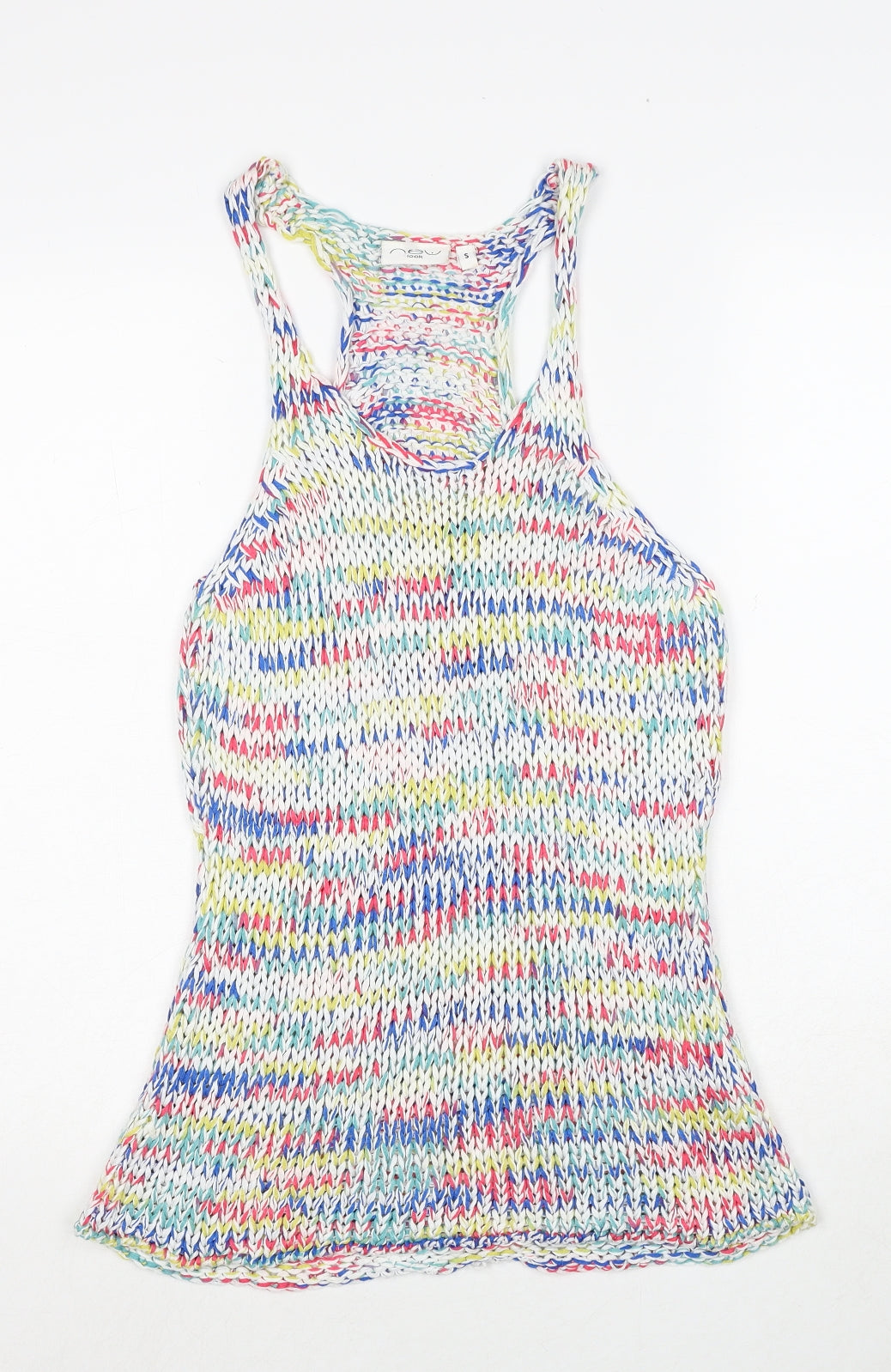 Womens UK Size S New Look Multicoloured Basic Tank