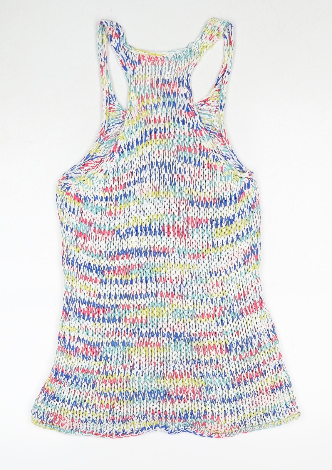 Womens UK Size S New Look Multicoloured Basic Tank