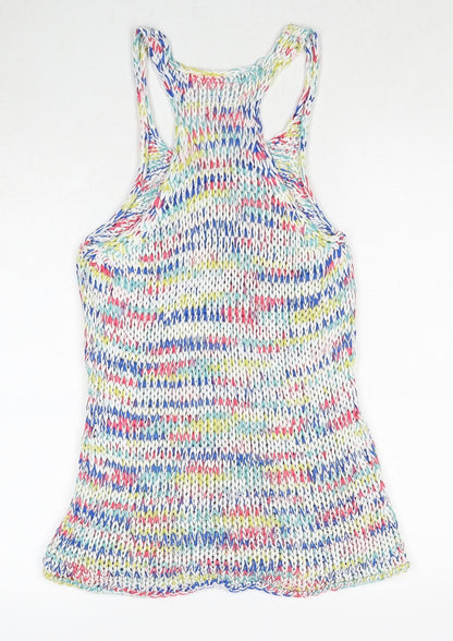 Womens UK Size S New Look Multicoloured Basic Tank