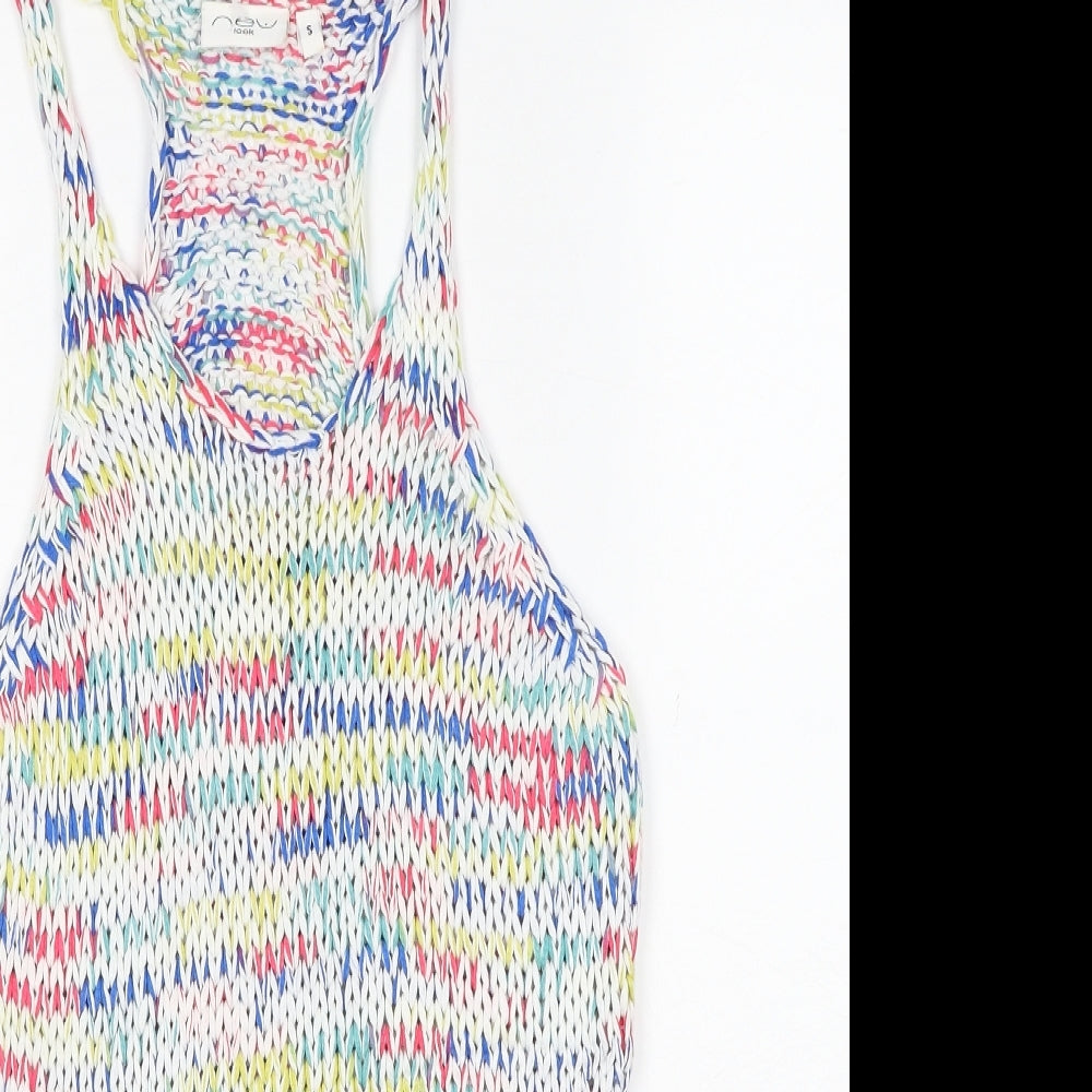 Womens UK Size S New Look Multicoloured Basic Tank