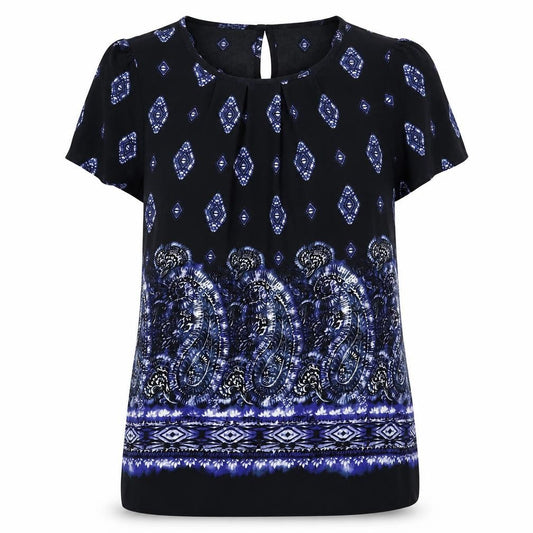 Womens UK Size XS Paraphrase Black Basic Blouse