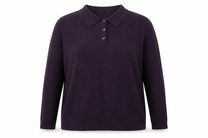 Wilkies Womens Purple Collared Acrylic Pullover Jumper Size 18 - Size 18-20