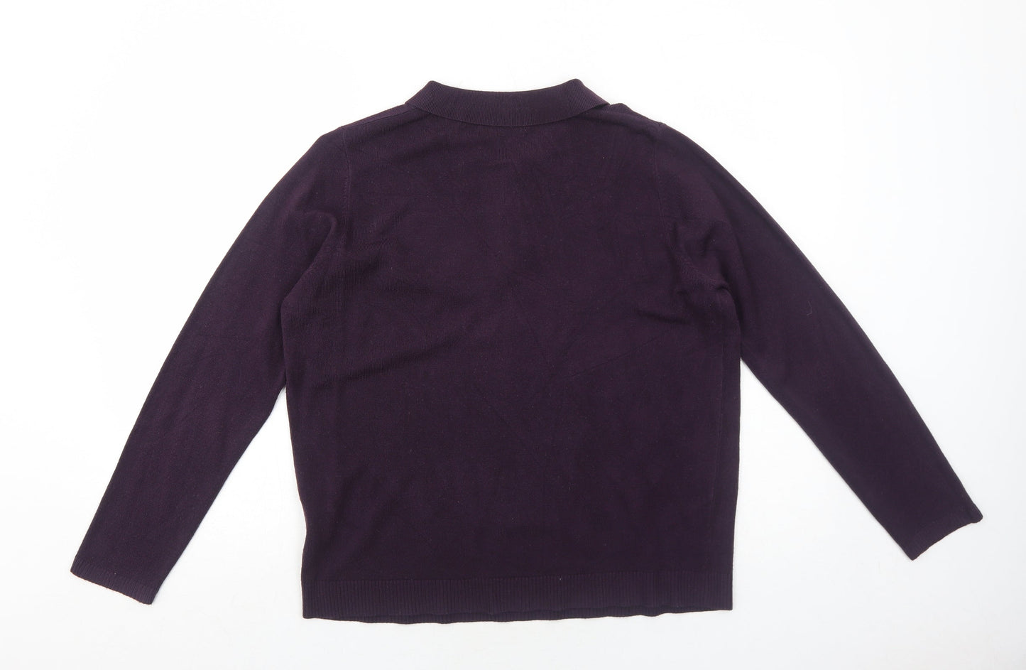 Wilkies Womens Purple Collared Acrylic Pullover Jumper Size 18 - Size 18-20
