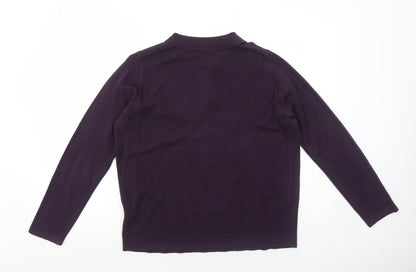 Wilkies Womens Purple Collared Acrylic Pullover Jumper Size 18 - Size 18-20