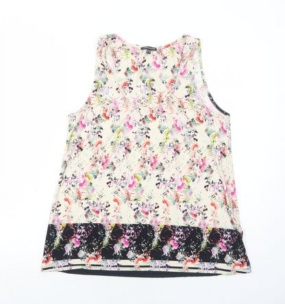 Womens UK Size 12 Warehouse Ivory Basic Tank
