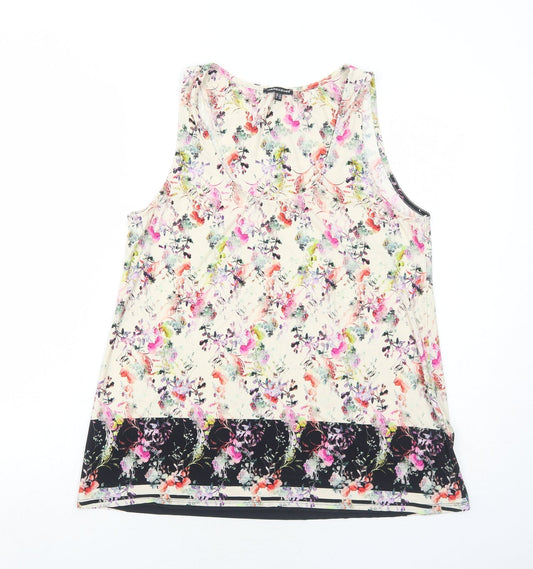 Womens UK Size 12 Warehouse Ivory Basic Tank