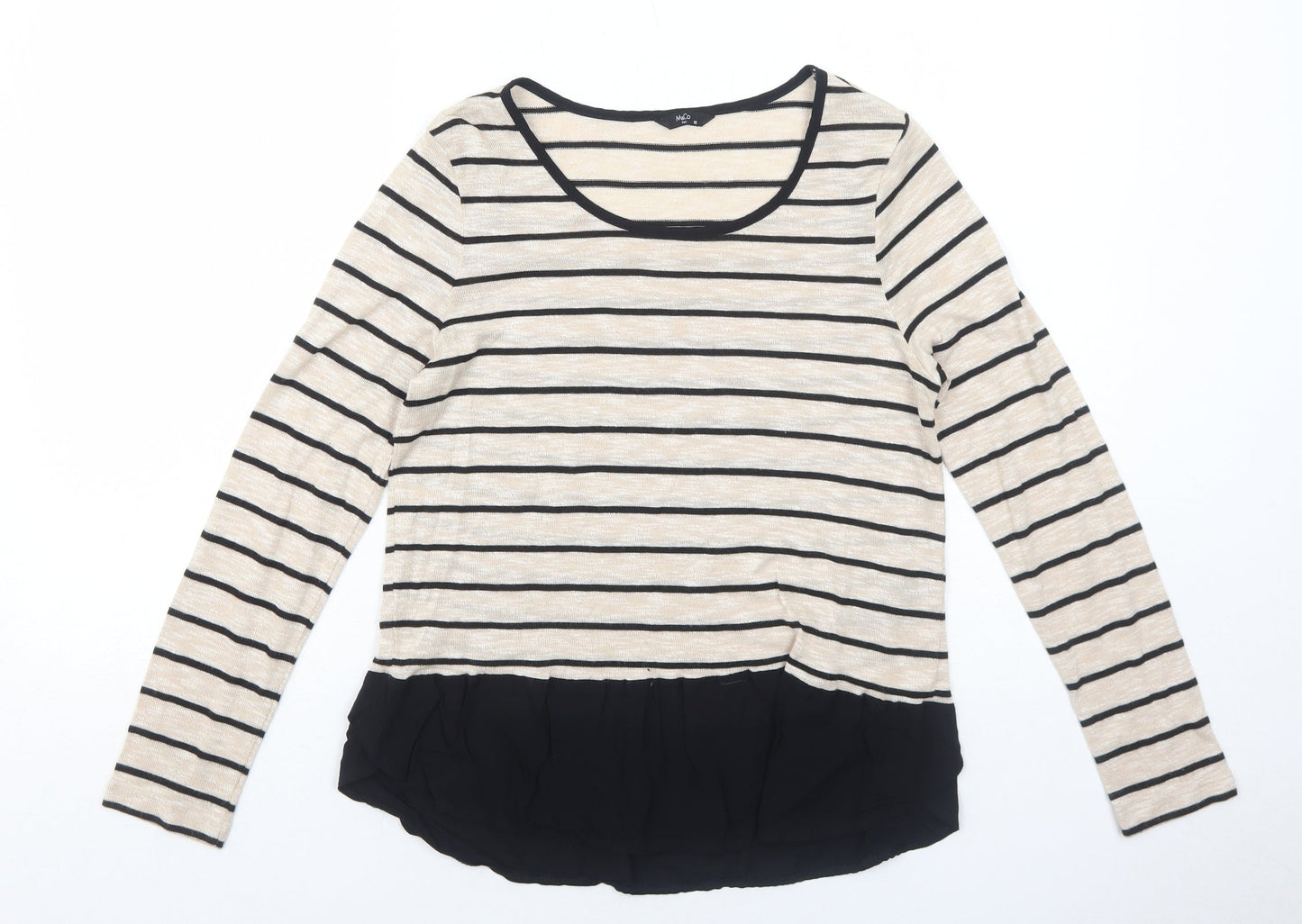 Womens UK Size 10 M&Co Beige Pullover Jumper