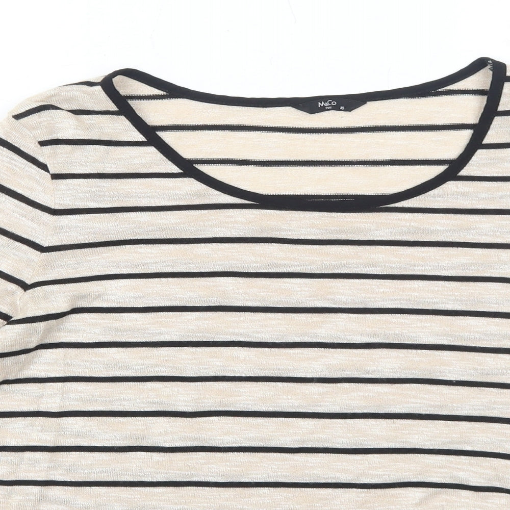 Womens UK Size 10 M&Co Beige Pullover Jumper