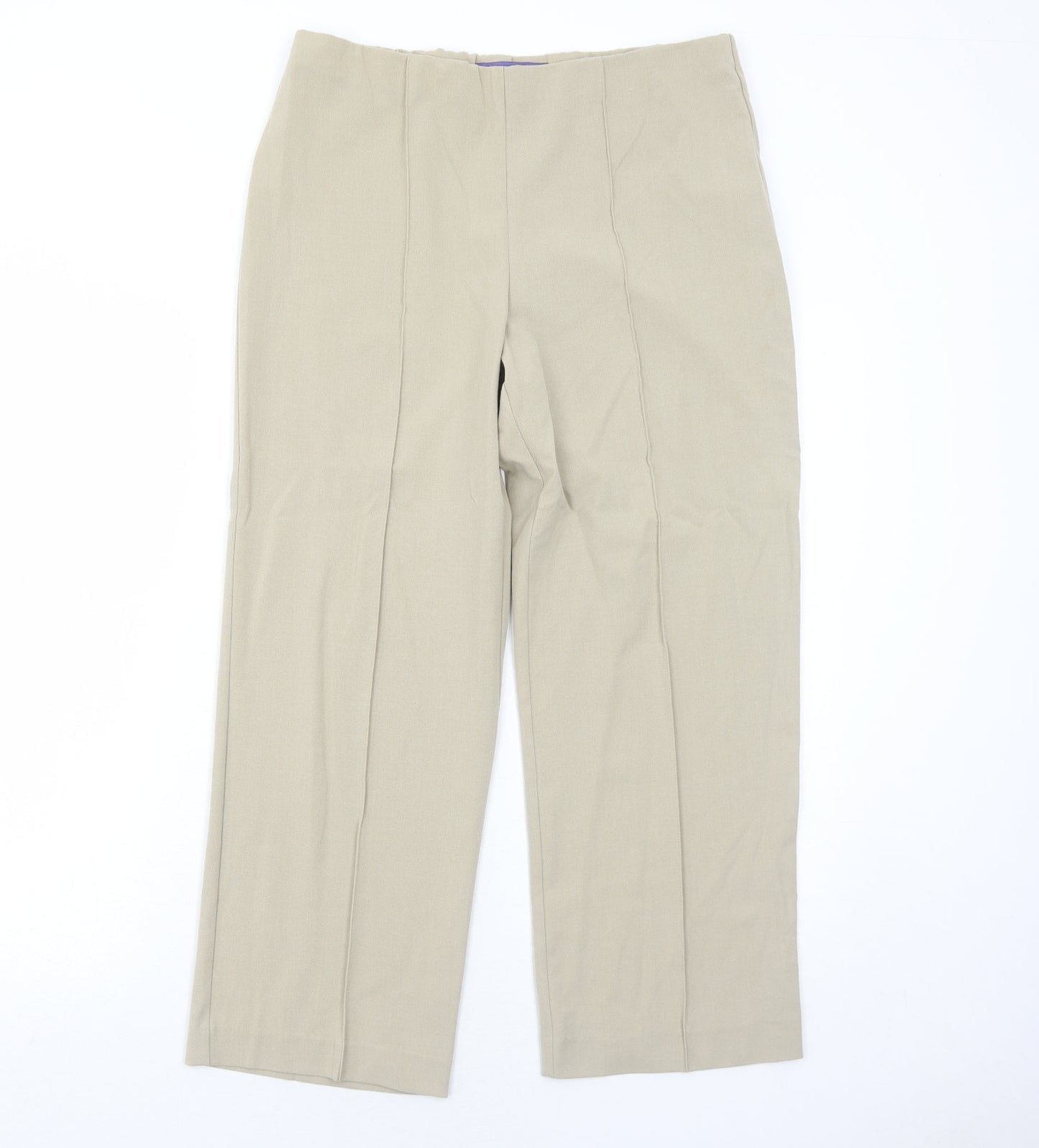 Autonomy Womens Beige Polyester Trousers Size 12 Regular