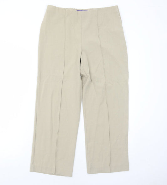 Autonomy Womens Beige Polyester Trousers Size 12 Regular