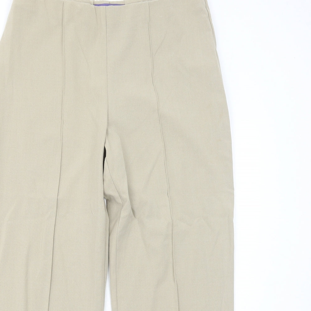 Autonomy Womens Beige Polyester Trousers Size 12 Regular