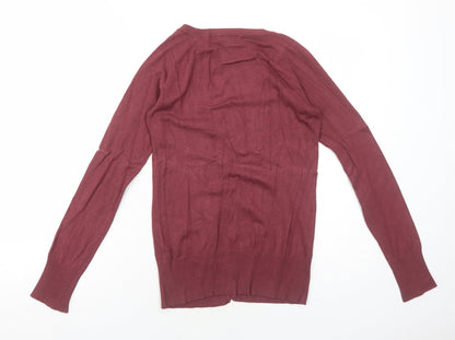 Blanco Tricot Womens Red V-Neck Viscose Cardigan Jumper Size S