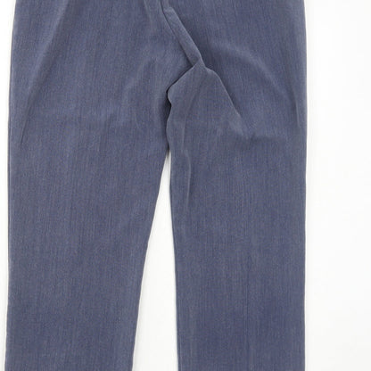 Bonmarché Womens Blue Polyester Trousers Size 12 Regular