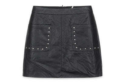 Marks and Spencer Womens Black Polyurethane A-Line Skirt Size 10 Zip