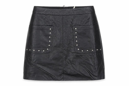 Marks and Spencer Womens Black Polyurethane A-Line Skirt Size 10 Zip