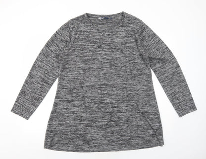 EWM Womens Grey Polyester Jumper Dress Size M Round Neck Pullover