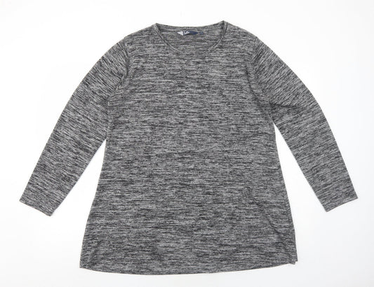 EWM Womens Grey Polyester Jumper Dress Size M Round Neck Pullover