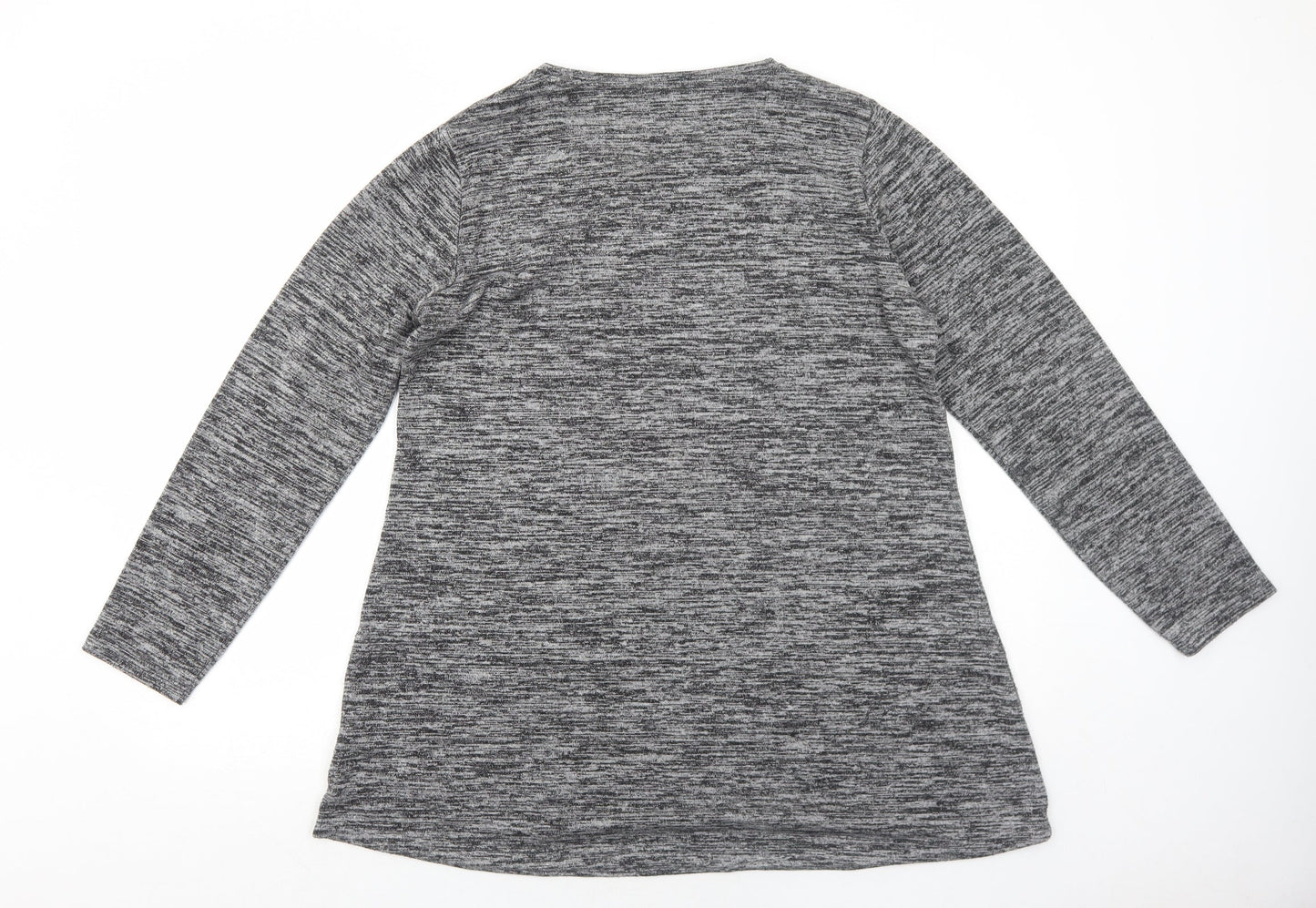 EWM Womens Grey Polyester Jumper Dress Size M Round Neck Pullover