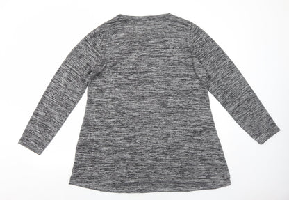 EWM Womens Grey Polyester Jumper Dress Size M Round Neck Pullover