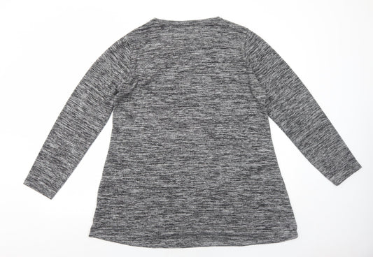 EWM Womens Grey Polyester Jumper Dress Size M Round Neck Pullover