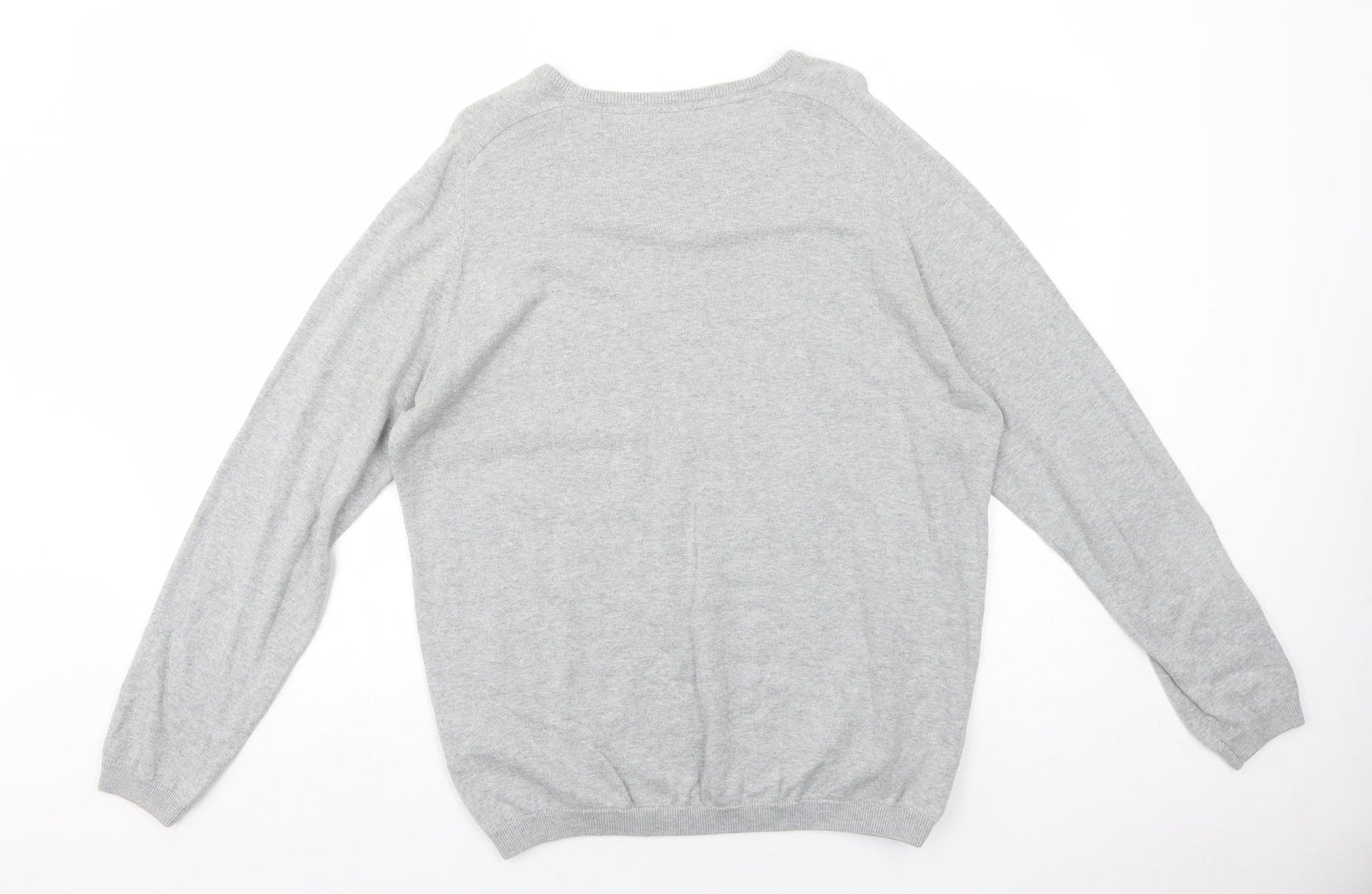 Dissident Mens Grey Round Neck Cotton Pullover Jumper Size 2XL Long Sleeve