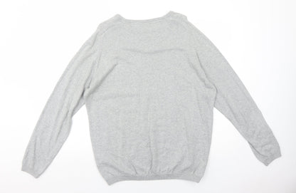 Dissident Mens Grey Round Neck Cotton Pullover Jumper Size 2XL Long Sleeve