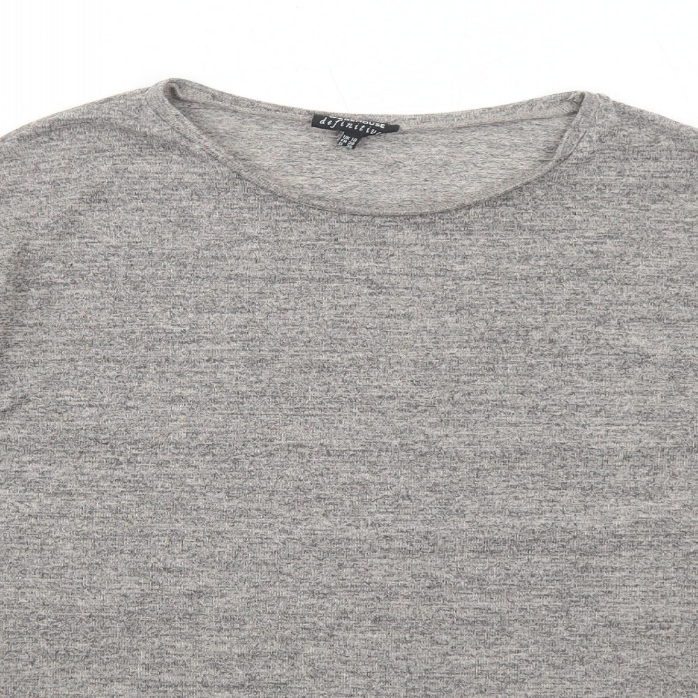 Womens UK Size 10 Warehouse Brown Basic T-Shirt