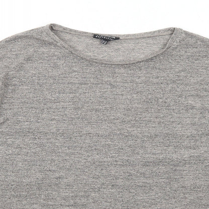 Womens UK Size 10 Warehouse Brown Basic T-Shirt