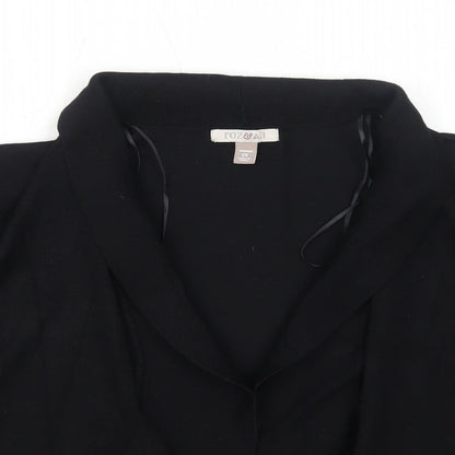 Roz & Ali Womens Black V-Neck Rayon Pullover Jumper Size 2XL