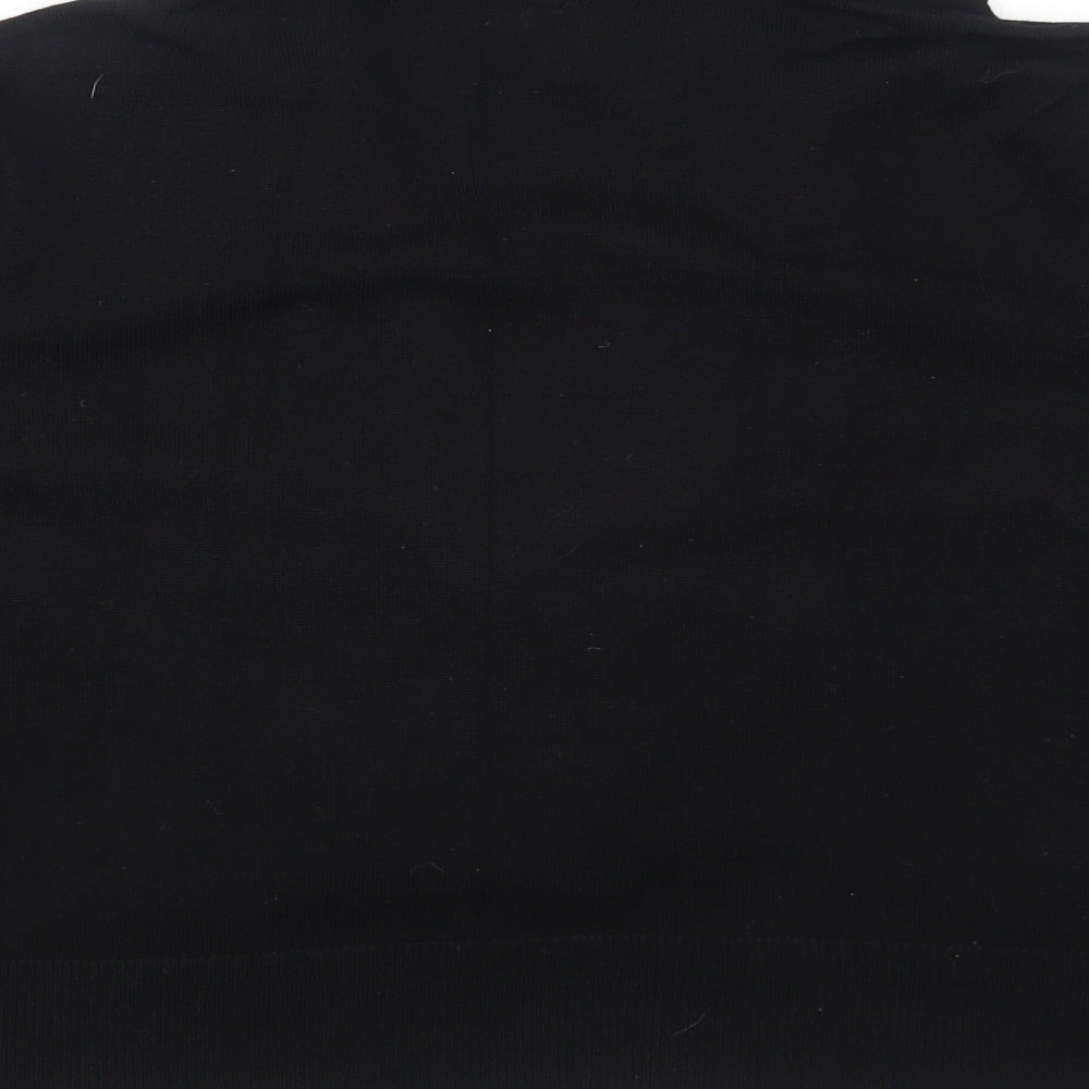 Roz & Ali Womens Black V-Neck Rayon Pullover Jumper Size 2XL