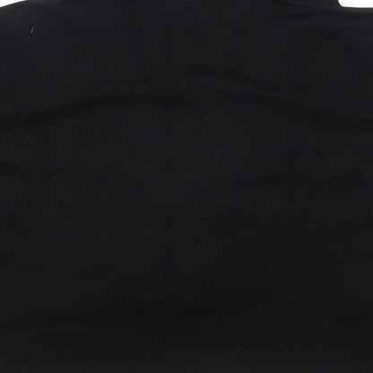 Roz & Ali Womens Black V-Neck Rayon Pullover Jumper Size 2XL
