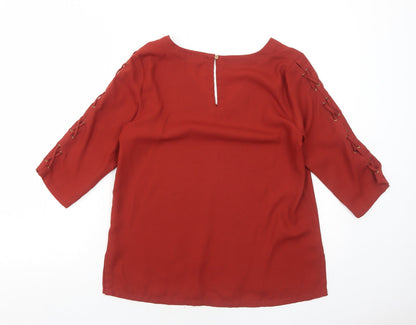Womens UK Size 8 River Island Orange Basic Blouse