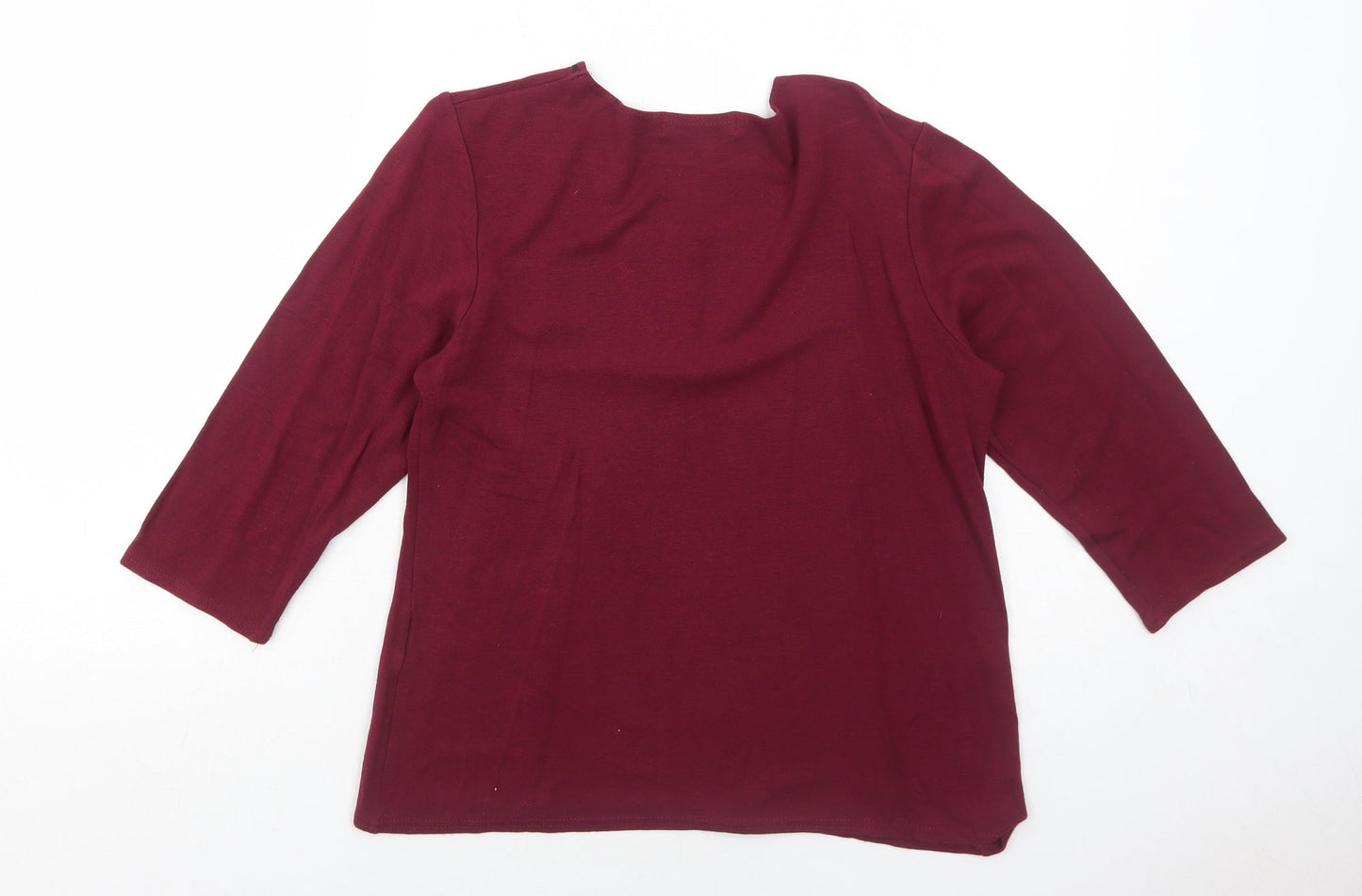 Womens UK Size 14 Just Elegance Red Basic T-Shirt