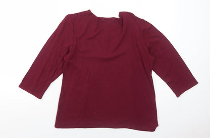 Womens UK Size 14 Just Elegance Red Basic T-Shirt