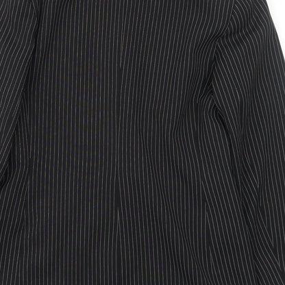 Bonmarché Womens Black Pinstripe Polyester Jacket Suit Jacket Size 14