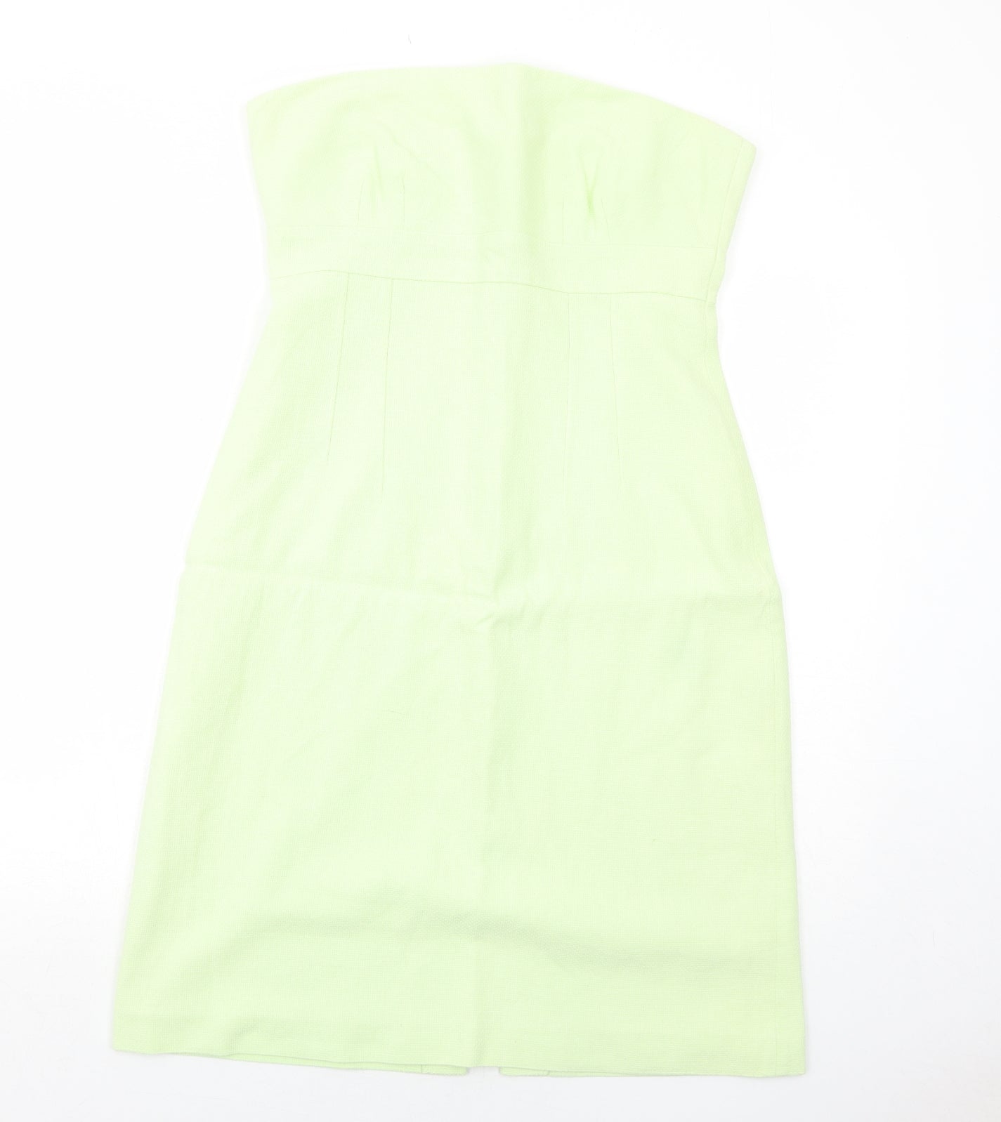 Oasis Womens Green Cotton A-Line Size 14 Square Neck Zip