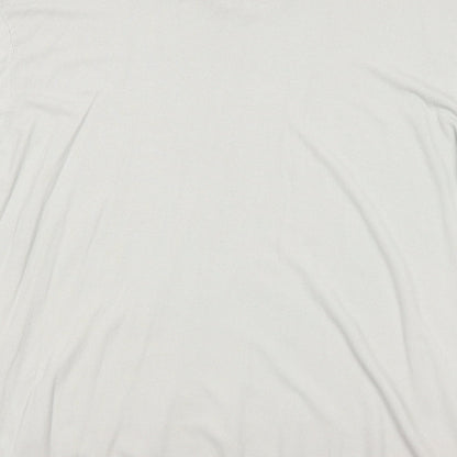 Beauty Women Womens White Viscose Jumper Dress Size L V-Neck Pullover - Size L-XL