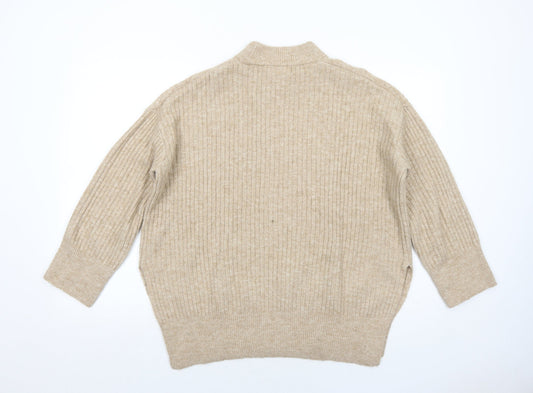 Womens UK Size XS H&M Beige Pullover Jumper