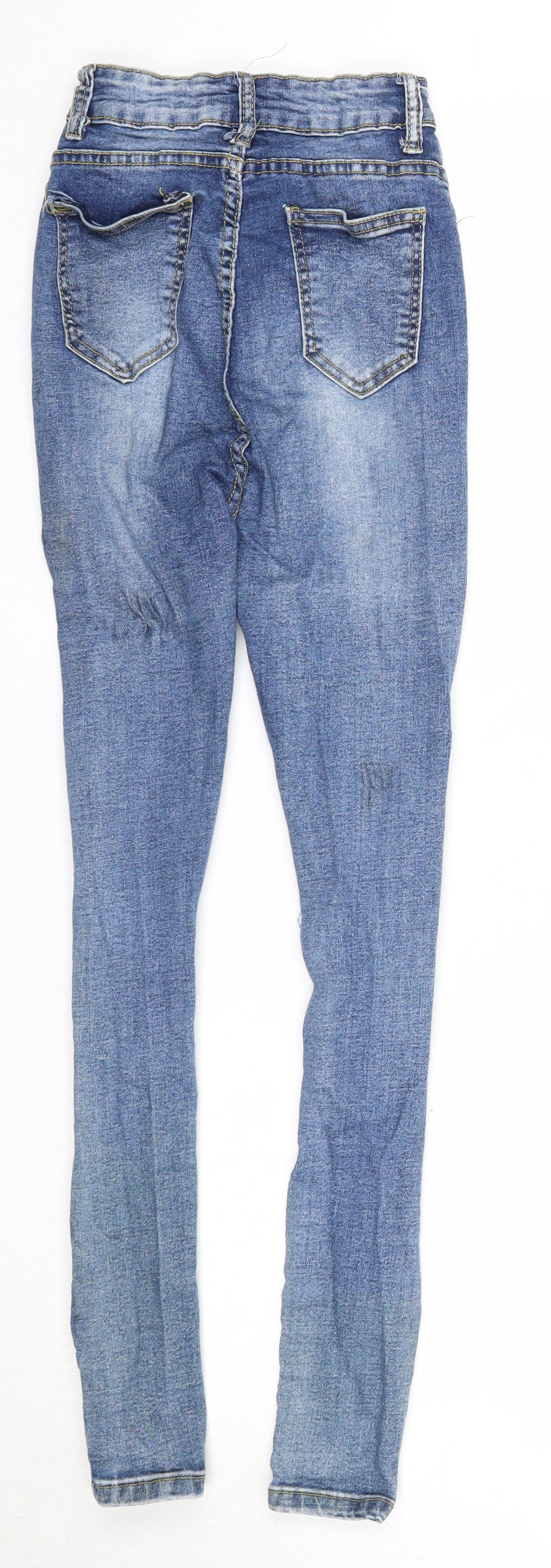 Womens UK Size 8 Denim Wise Regular Fit Skinny Blue Jeans