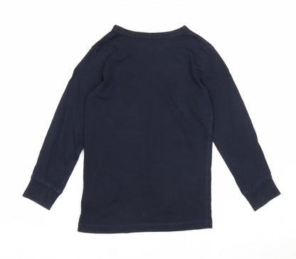 NEXT Boys Blue Cotton Basic Casual Size 4 Years Round Neck Pullover - Meerkat