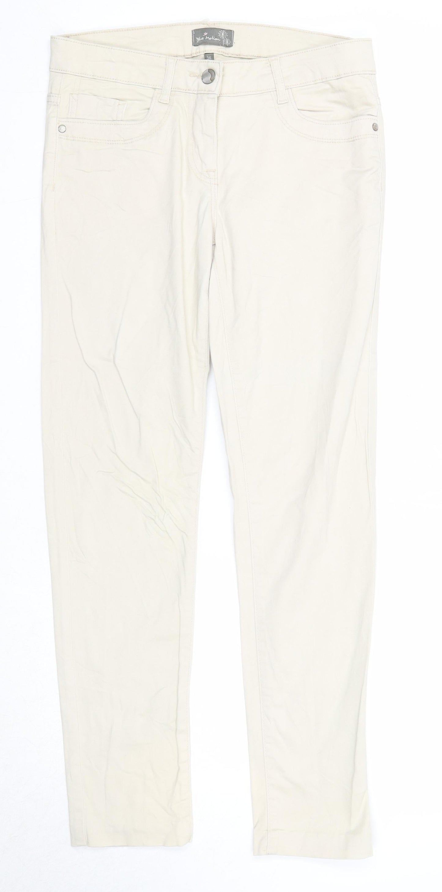 Womens UK Size 8 Blue Motion Regular Fit  Beige Trousers
