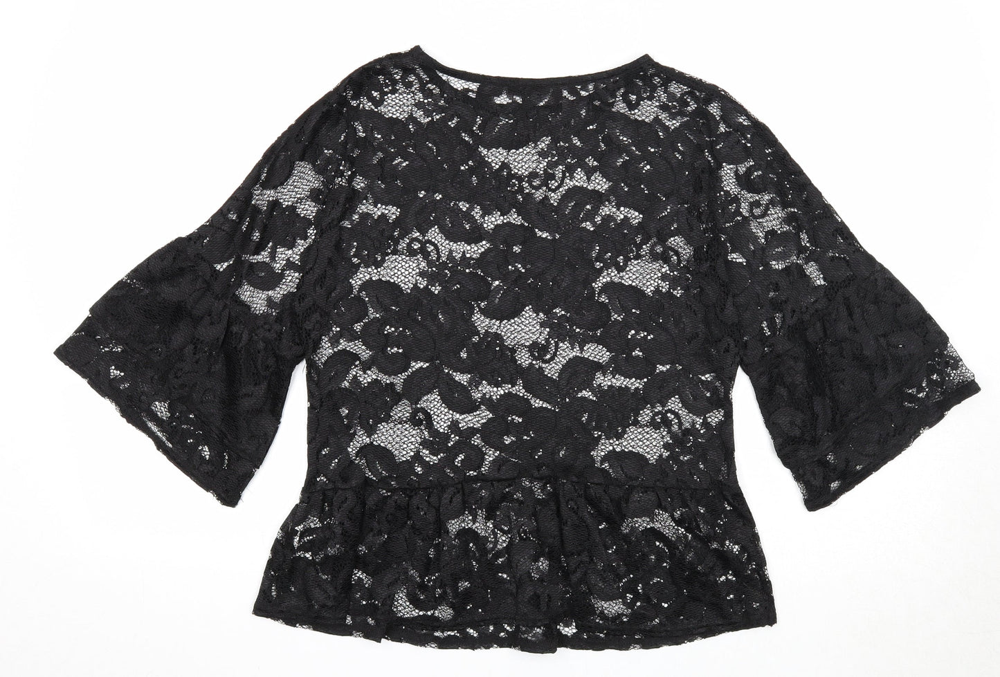 Womens UK Size 10 River Island Black Basic Blouse