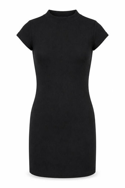 PRETTYLITTLETHING Womens Black Cotton Trapeze & Swing Size 8 Round Neck Pullover