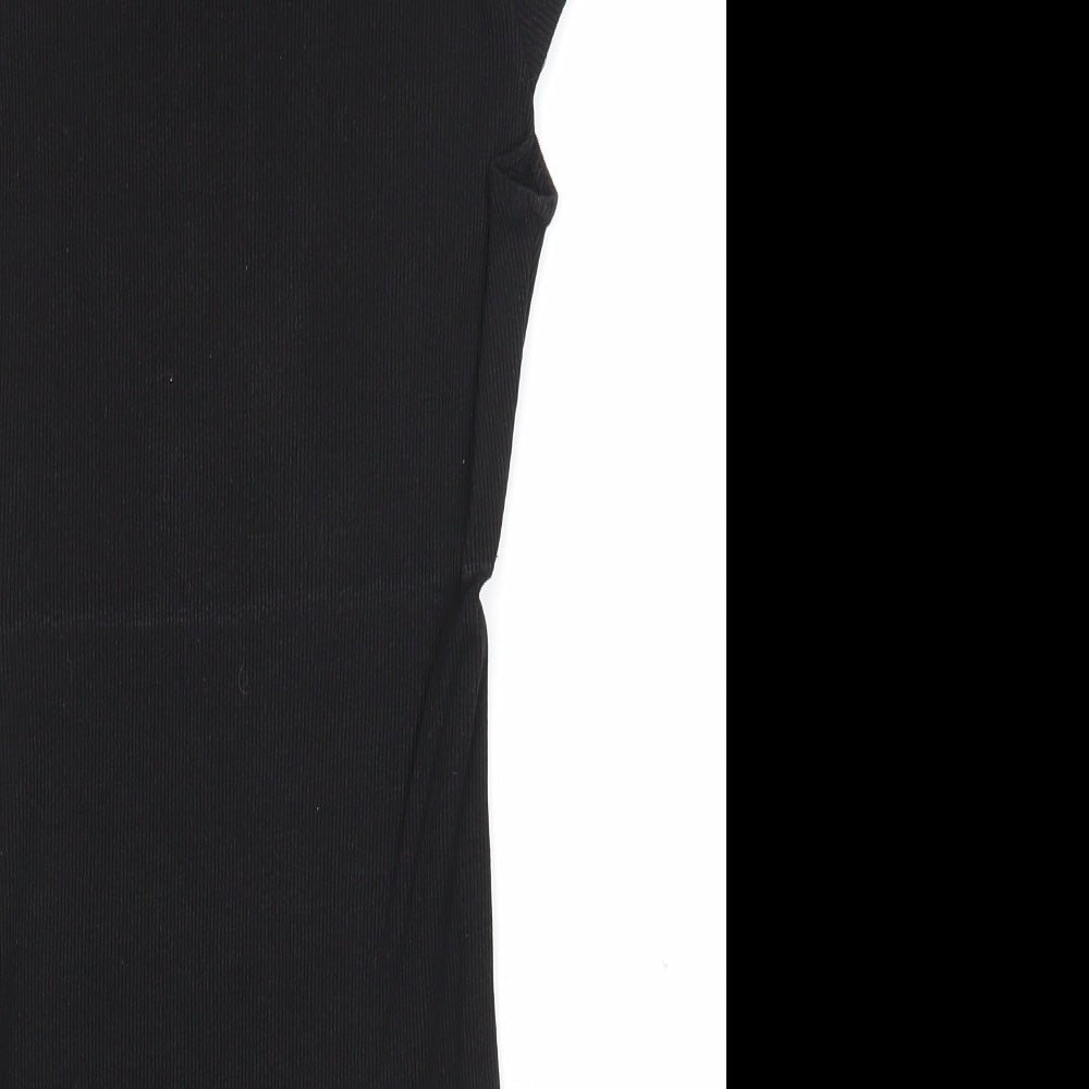 PRETTYLITTLETHING Womens Black Cotton Trapeze & Swing Size 8 Round Neck Pullover