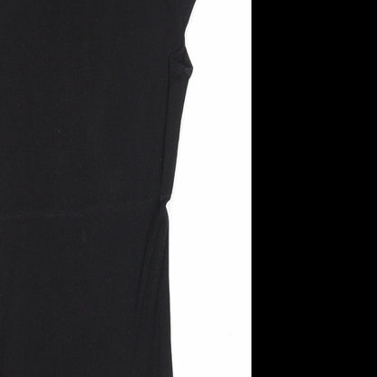 PRETTYLITTLETHING Womens Black Cotton Trapeze & Swing Size 8 Round Neck Pullover